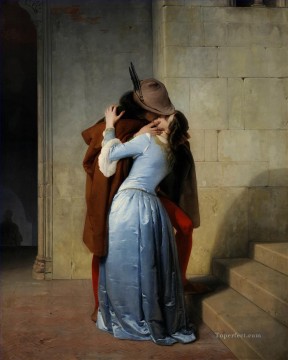  Romanticism Oil Painting - The Kiss Romanticism Francesco Hayez